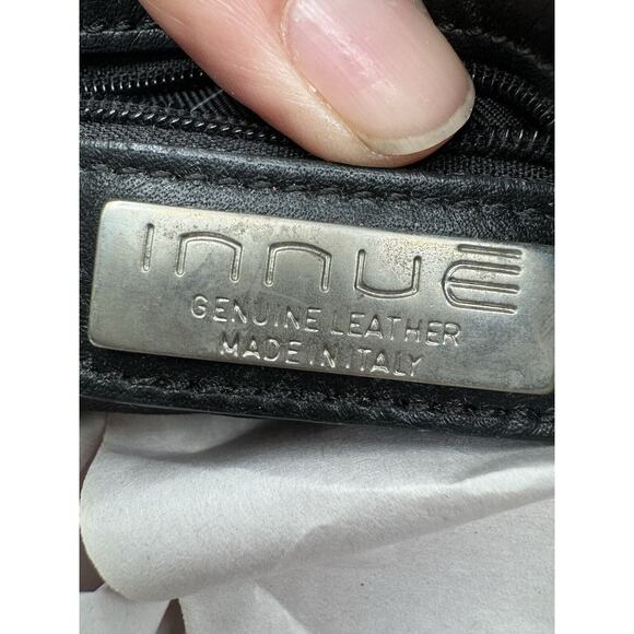 Innue Black Leather Leopard Print Suede Flap Italian Leather Shoulder Bag EUC - Picture 13 of 13